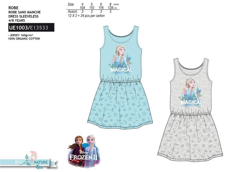 Levně Frozen - licence Dívčí šaty - Frozen UE1003, šedá Barva: Šedá