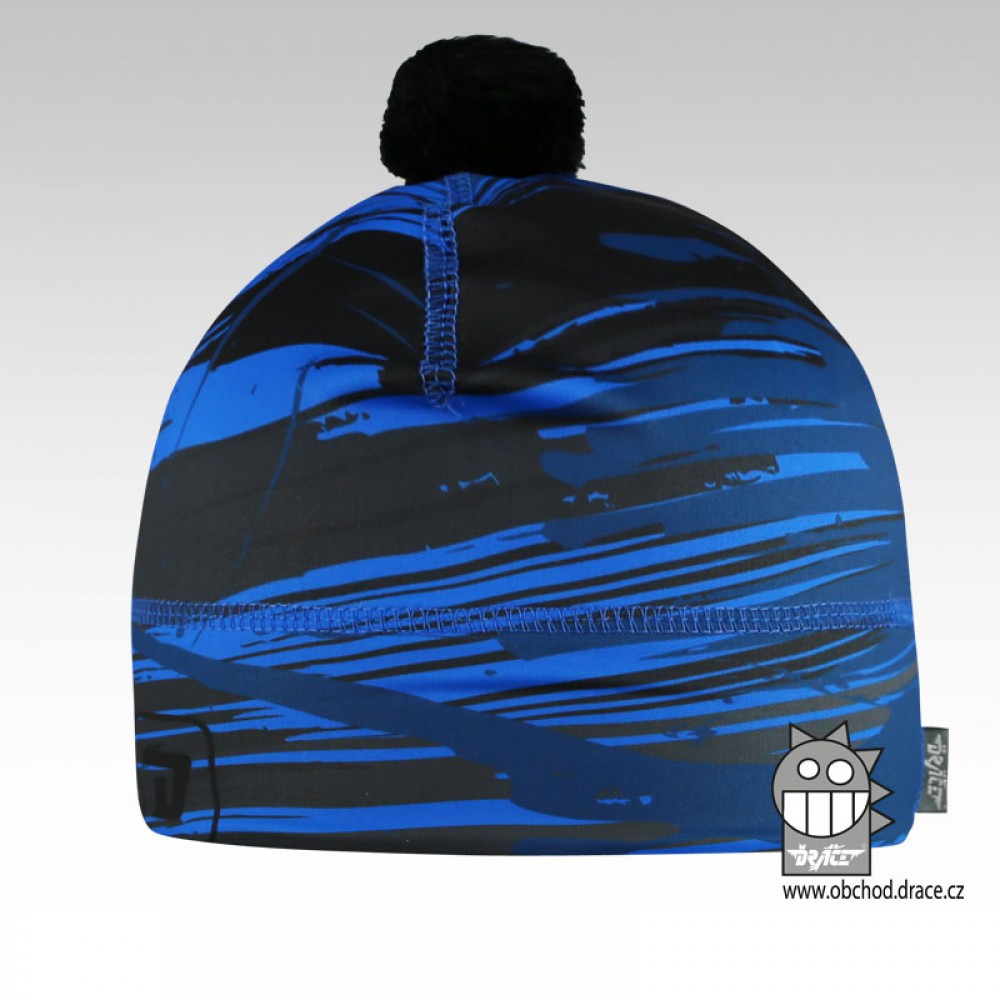 Chlapecká zimní funkční čepice Dráče - Flavio 082, černá/modrá Barva: Černá, Velikost: XL 56-58