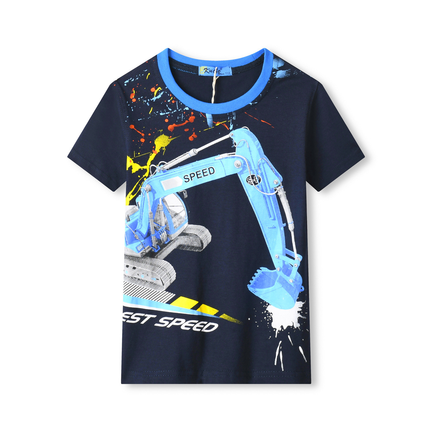 Chlapecké tričko - KUGO TM9201C, tmavě modrá Barva: Modrá tmavě, Velikost: 116