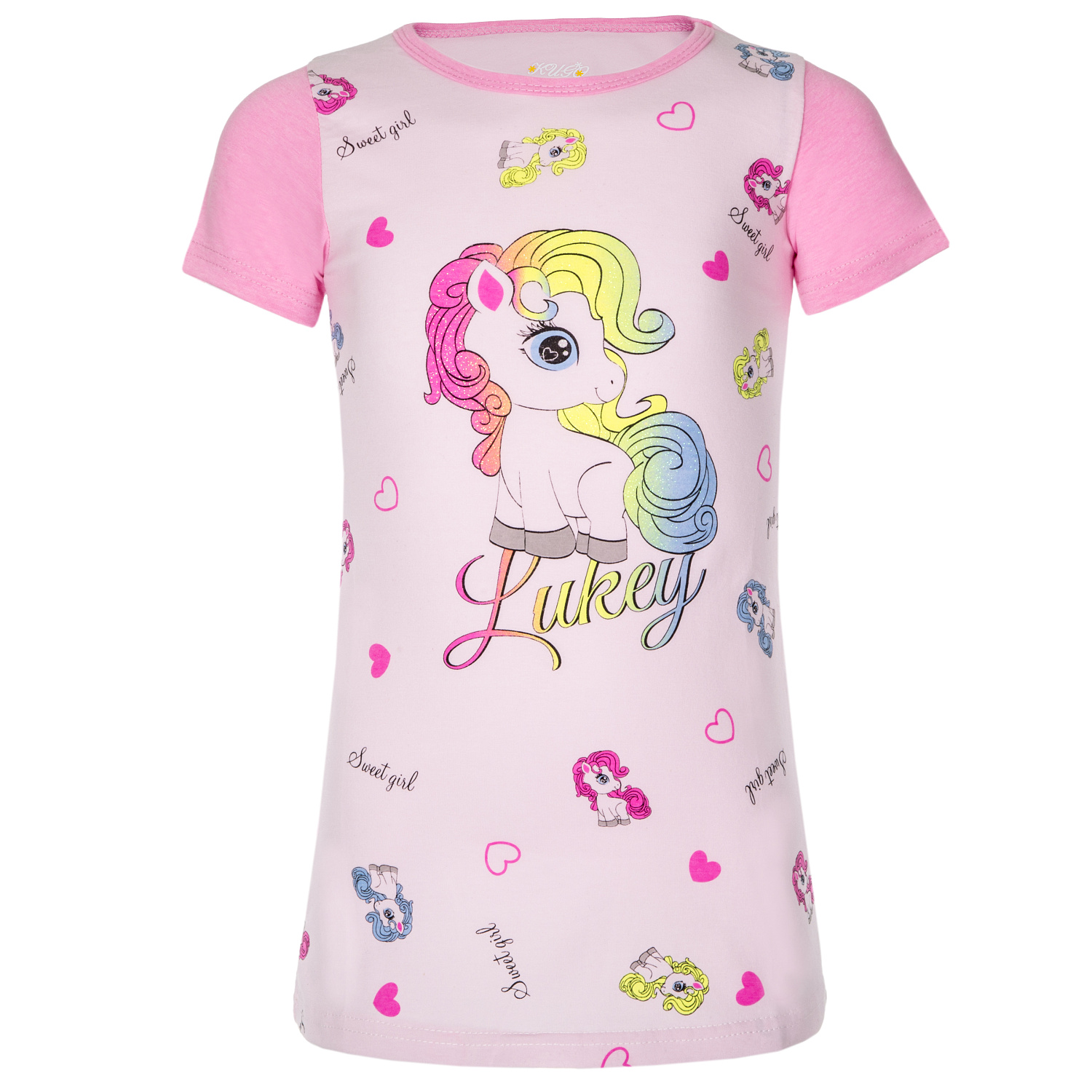 Levně Dívčí noční košile - KUGO MN1715, růžová Barva: Růžová