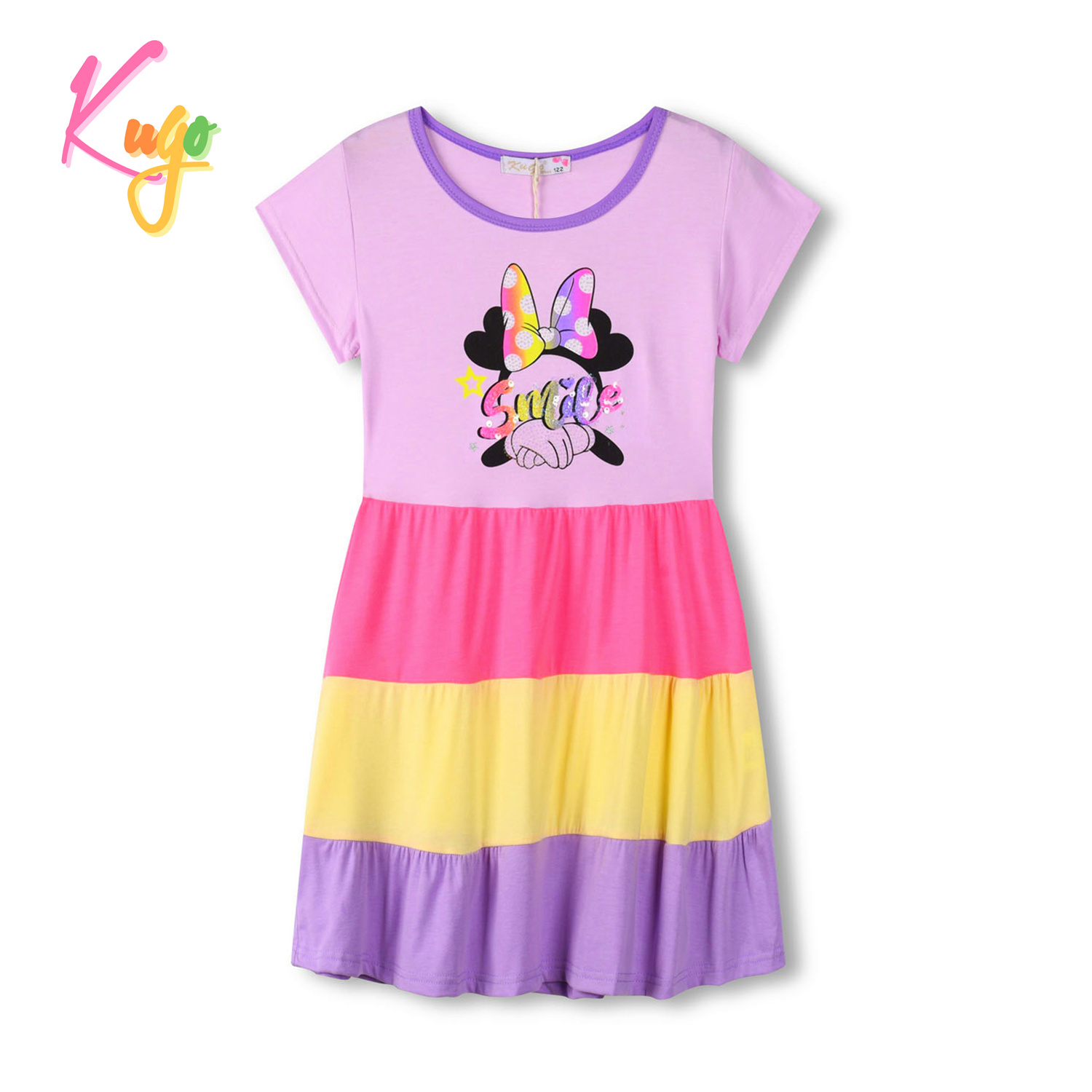 Dívčí šaty - KUGO MS1721, fialková Barva: Fialková, Velikost: 98