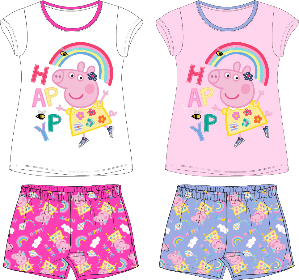 Prasátko Pepa - licence Dívčí letní pyžamo - Prasátko Peppa 5204928, bílá/ sytě růžová Barva: Bílá, Velikost: 98