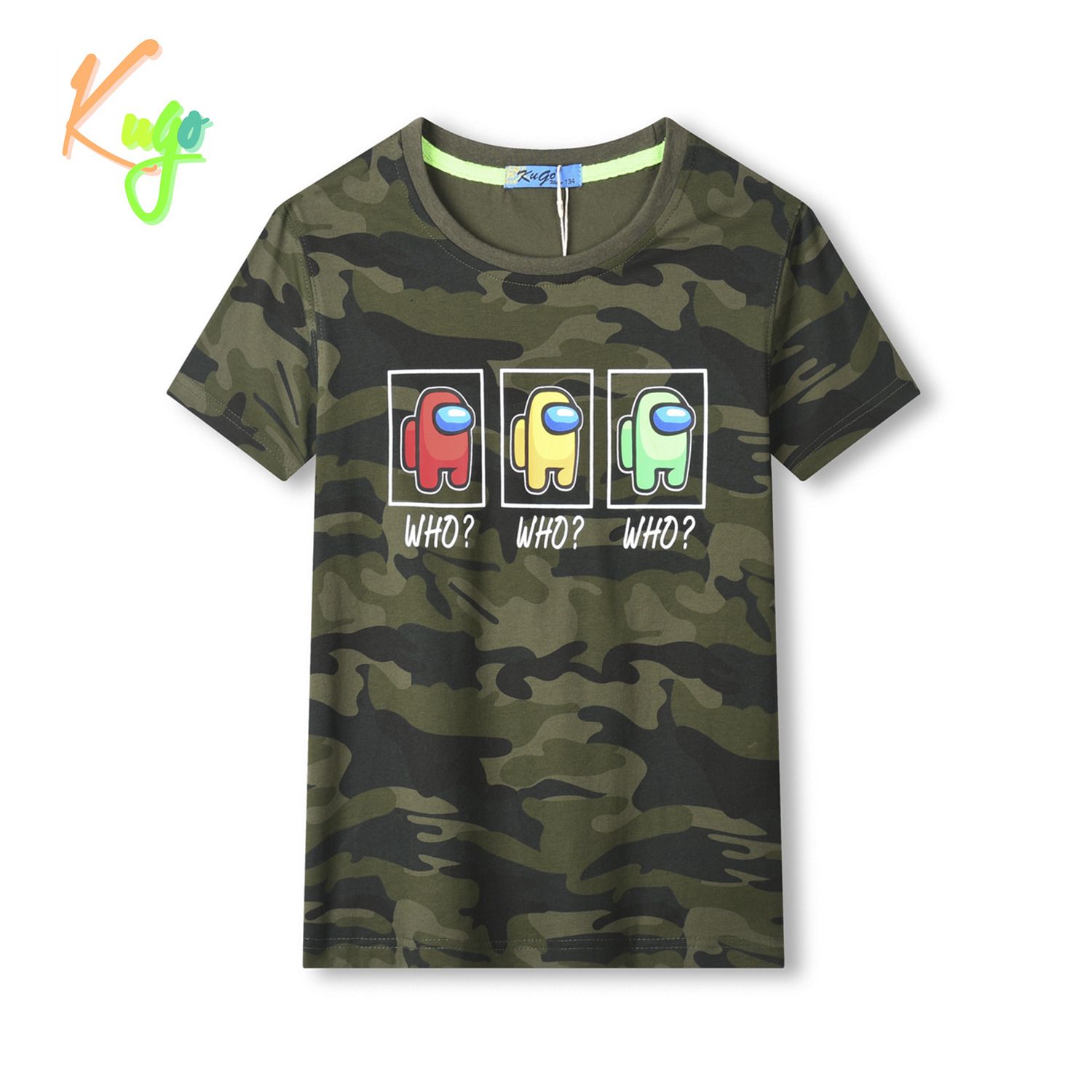Levně Chlapecké triko - KUGO TM9217, khaki Barva: Khaki