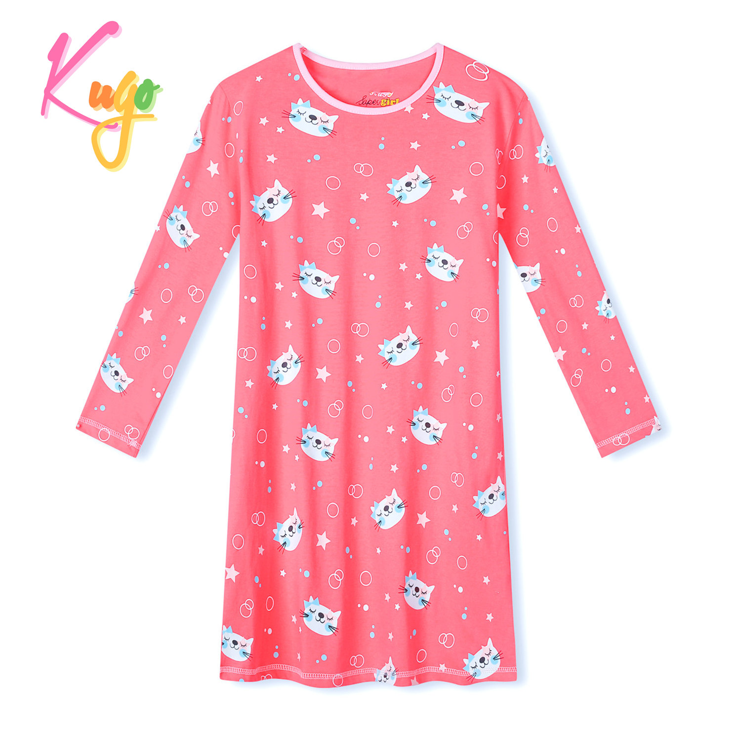 Levně Dívčí noční košile - KUGO MN1770, růžová Barva: Růžová
