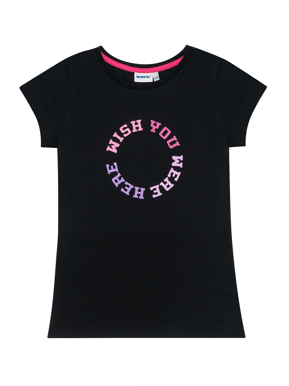 Dívčí tričko - WINKIKI WTG 11967, černá/ 020 Barva: Černá, Velikost: 146