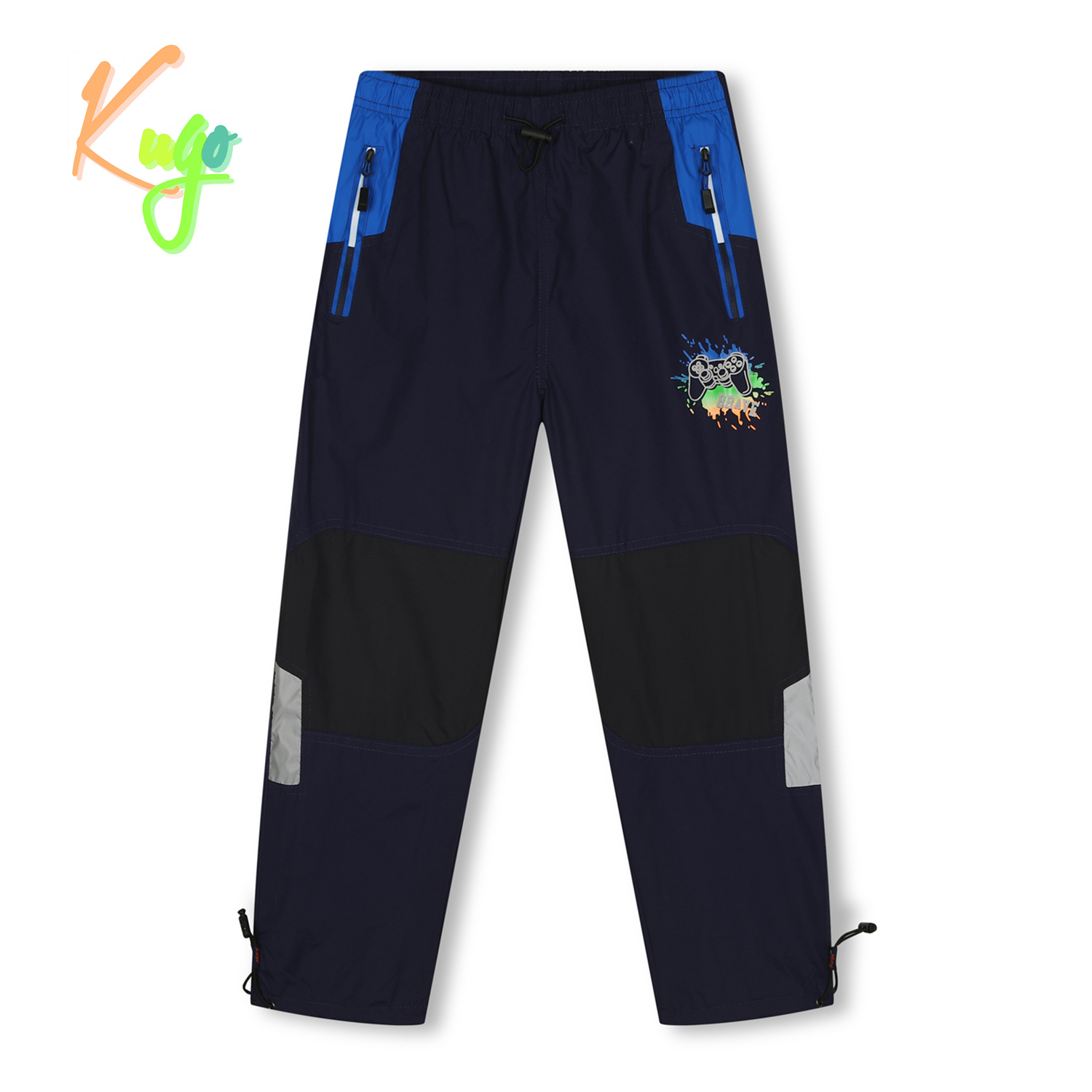 Levně Chlapecké šusťákové kalhoty, zateplené - KUGO DK7131, tmavě modrá Barva: Modrá tmavě