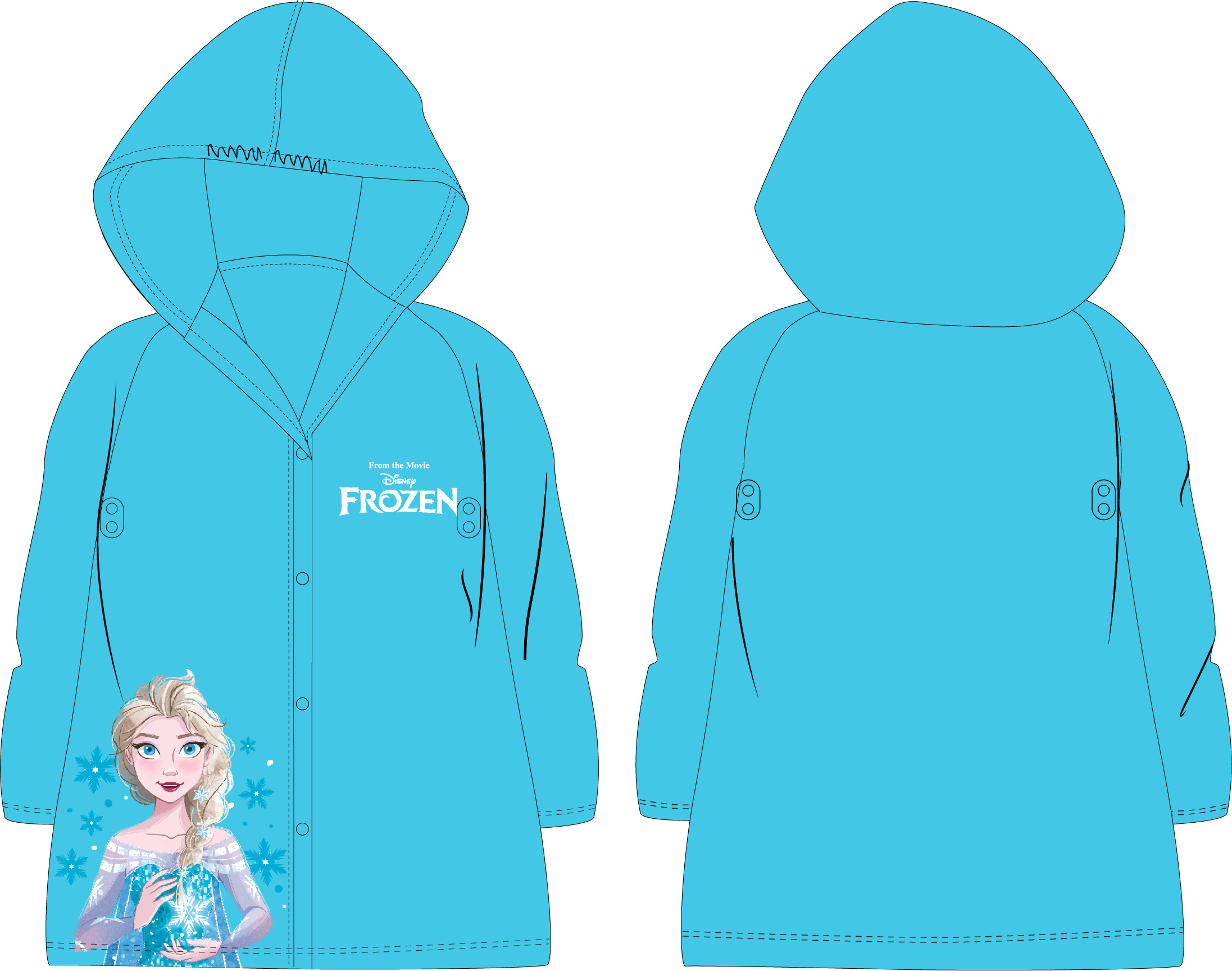 Levně Frozen - licence Dívčí pláštěnka - Frozen 5228A194, tyrkysová Barva: Tyrkysová