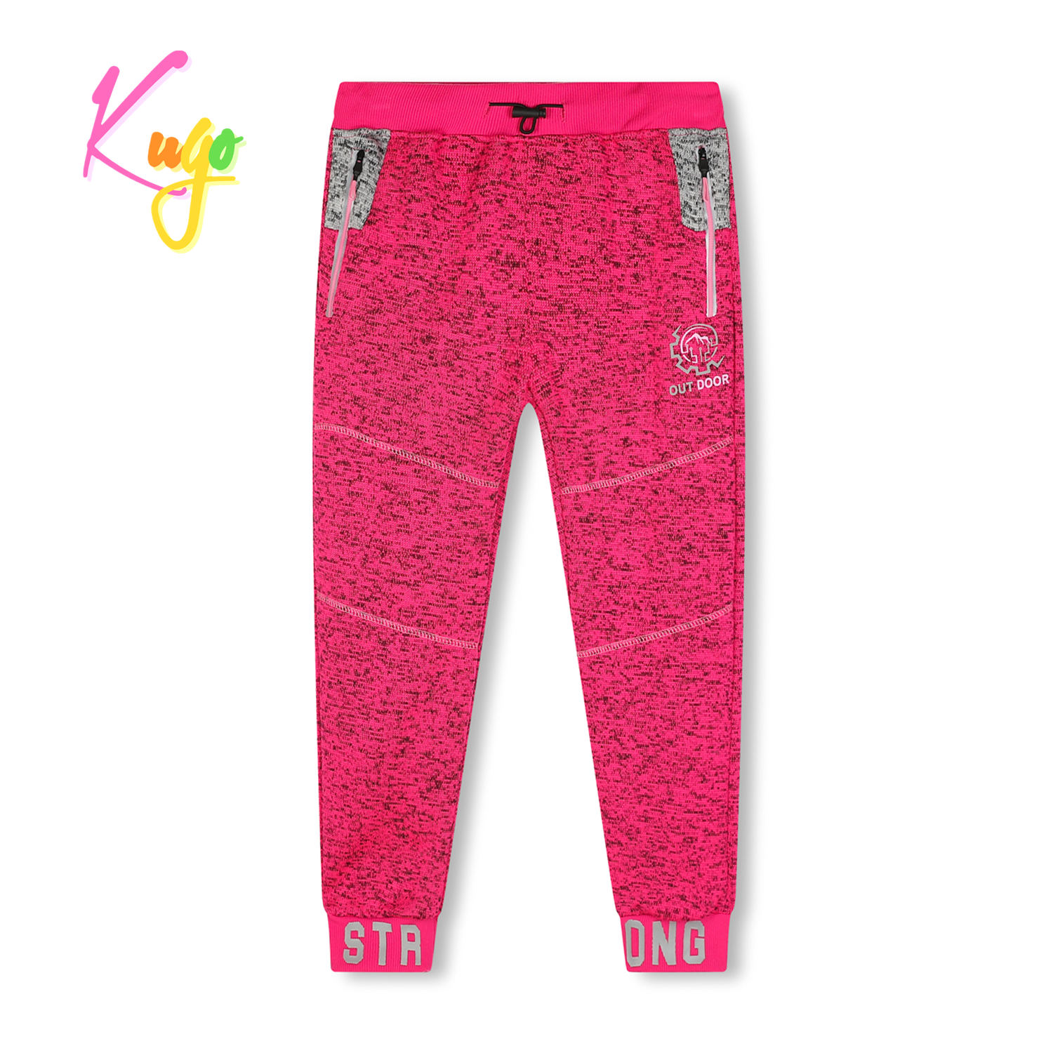 Levně Dívčí outdoorové tepláky - KUGO HT1928, růžová Barva: Růžová