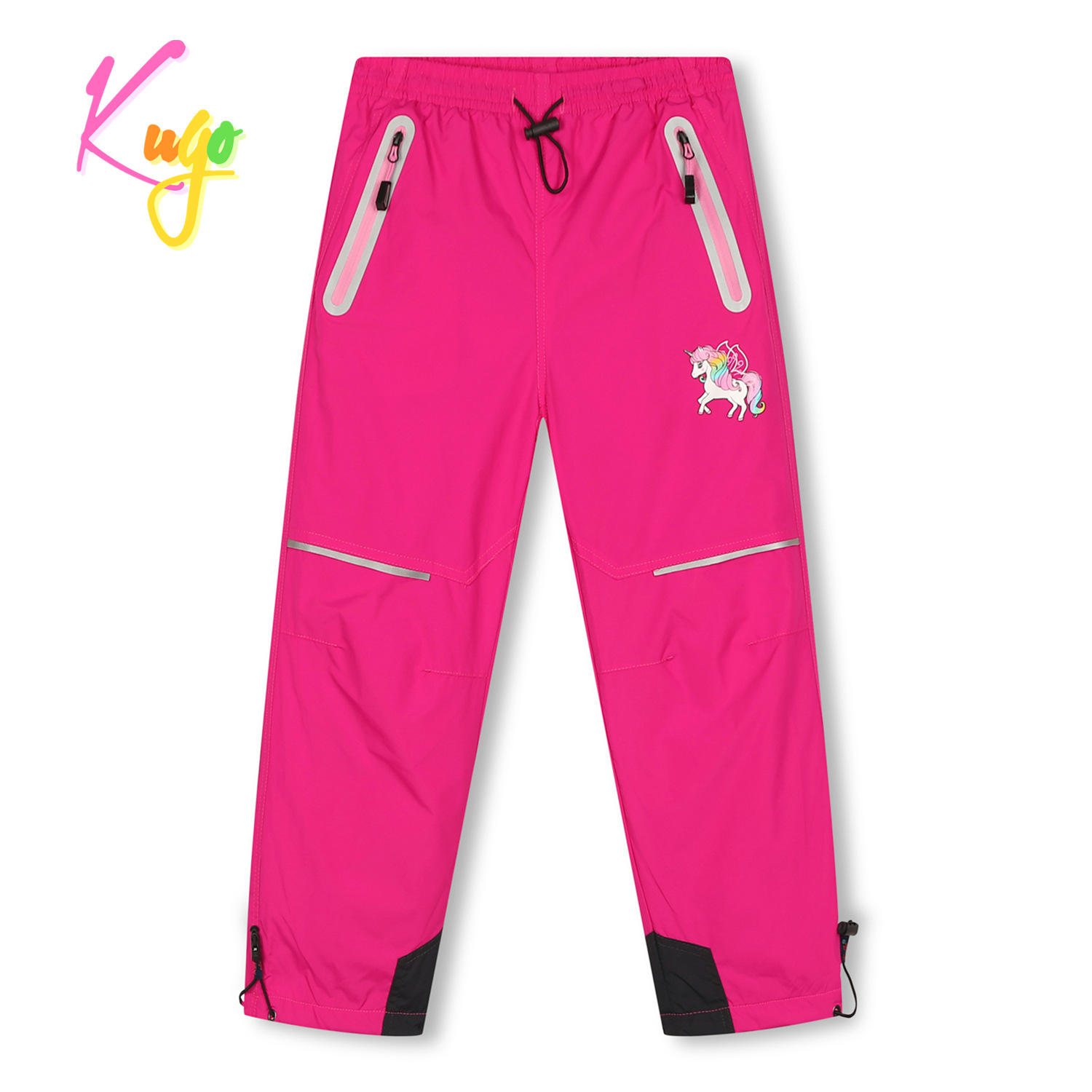 Dívčí šusťákové kalhoty, zateplené - KUGO DK7120, růžová Barva: Růžová, Velikost: 98
