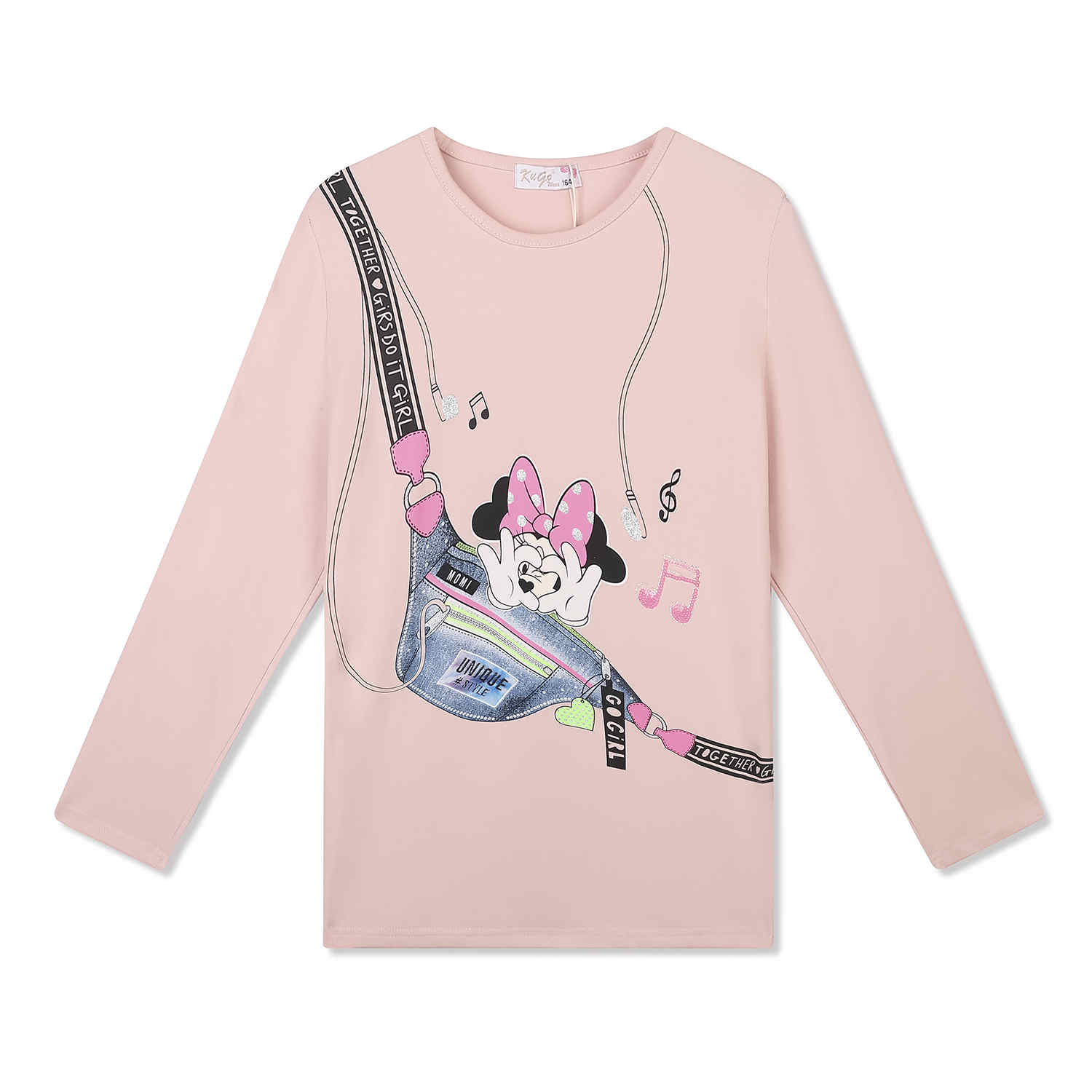 Levně Dívčí triko - KUGO TM6219, lososová Barva: Růžová