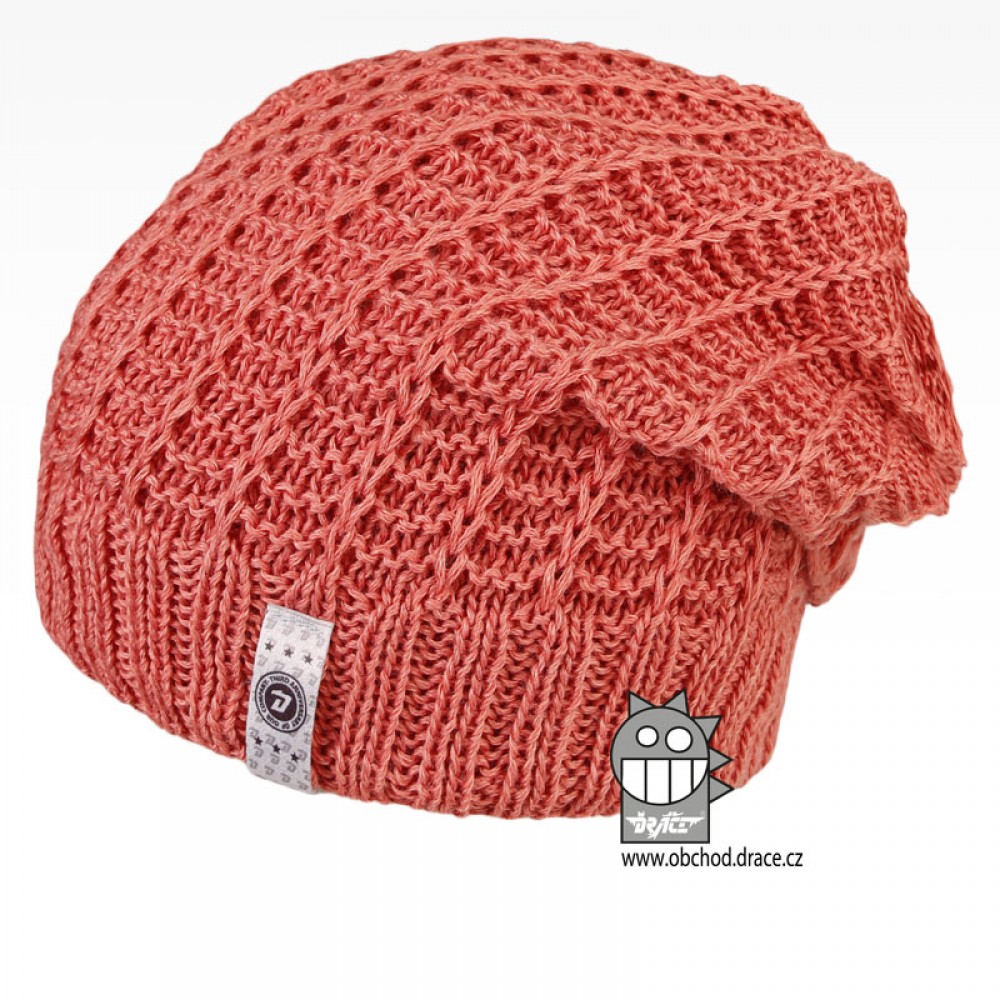 Merino pletená čepice Dráče - Harmony 25, lososová Barva: Lososová, Velikost: 52-54