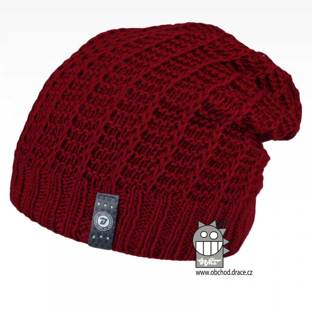Merino pletená čepice Dráče - Harmony 21, bordo Barva: Bordo, Velikost: 48-50