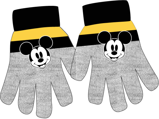 Levně Mickey Mouse - licence Chlapecké rukavice - Mickey Mouse 5242A040 , světlě šedá/ černá Barva: Šedá