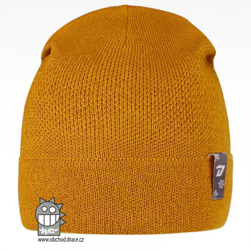 Levně Merino pletená čepice Dráče - Urban 15, hořčicová Barva: Žlutá