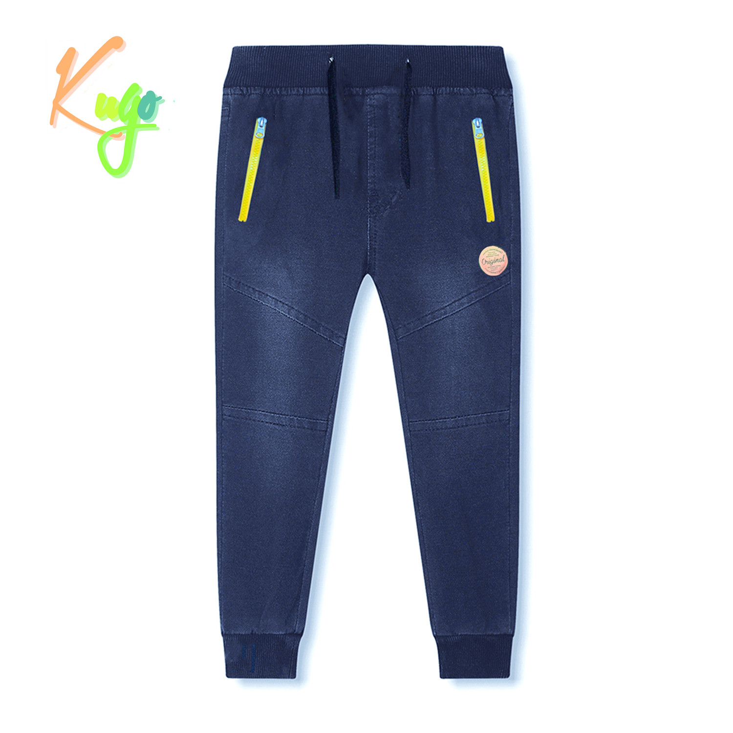 Levně Chlapecké riflové kalhoty/ tepláky, zateplené - KUGO CK0921, modrá Barva: Modrá