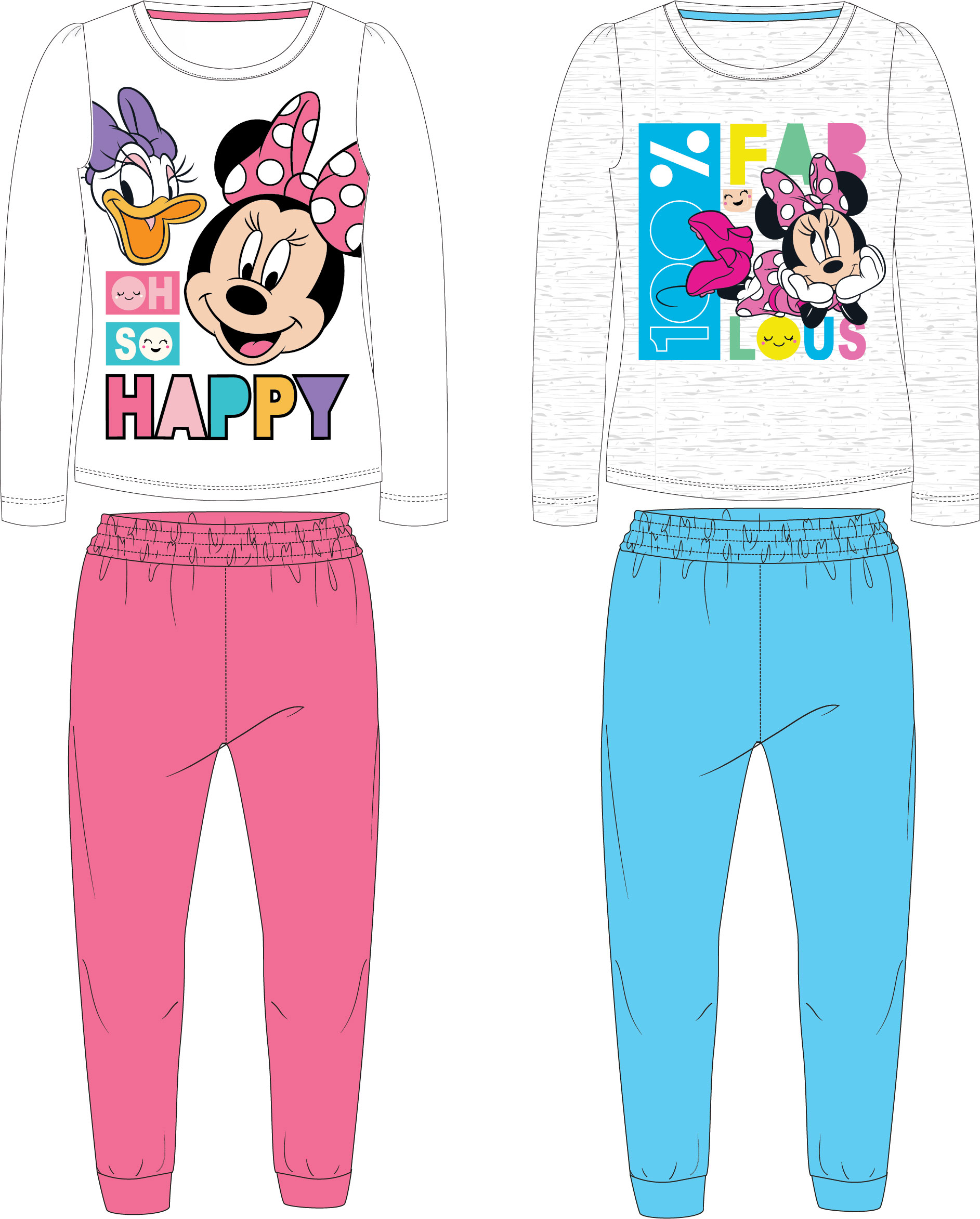 Minnie Mouse - licence Dívčí pyžamo - Minnie Mouse 52049146, šedá / světle modré kalhoty Barva: Šedá, Velikost: 104