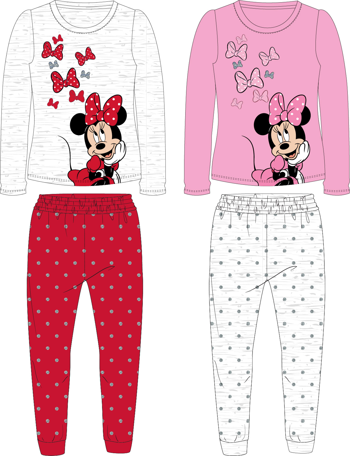 Levně Minnie Mouse - licence Dívčí pyžamo - Minnie Mouse 52049868, růžová Barva: Růžová