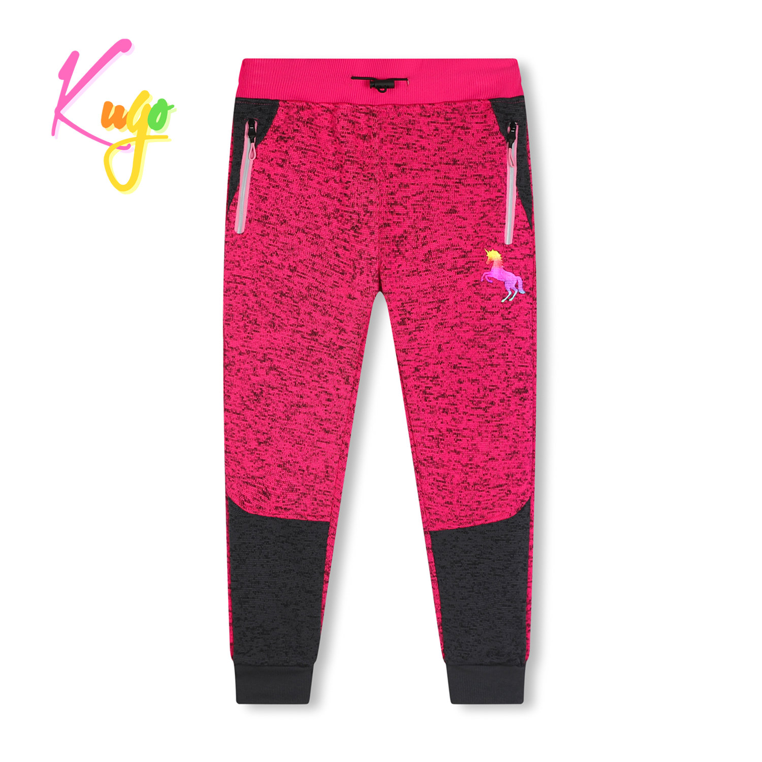 Dívčí outdoorové tepláky - KUGO HT1923, růžová Barva: Růžová, Velikost: 110