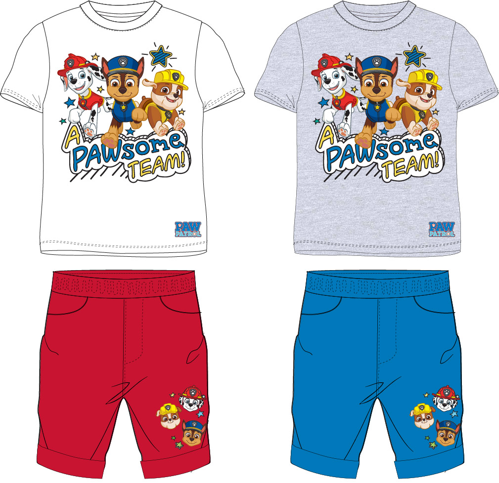 Paw Patrol - Tlapková patrola -Licence Chlapecký letní komplet - Paw Patrol 52121701, bílá/červená Barva: Bílá, Velikost: 128