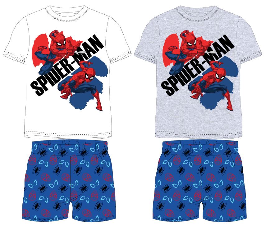Levně Spider Man - licence Chlapecké pyžamo - Spider-Man 52041284, světle šedý melír Barva: Šedá