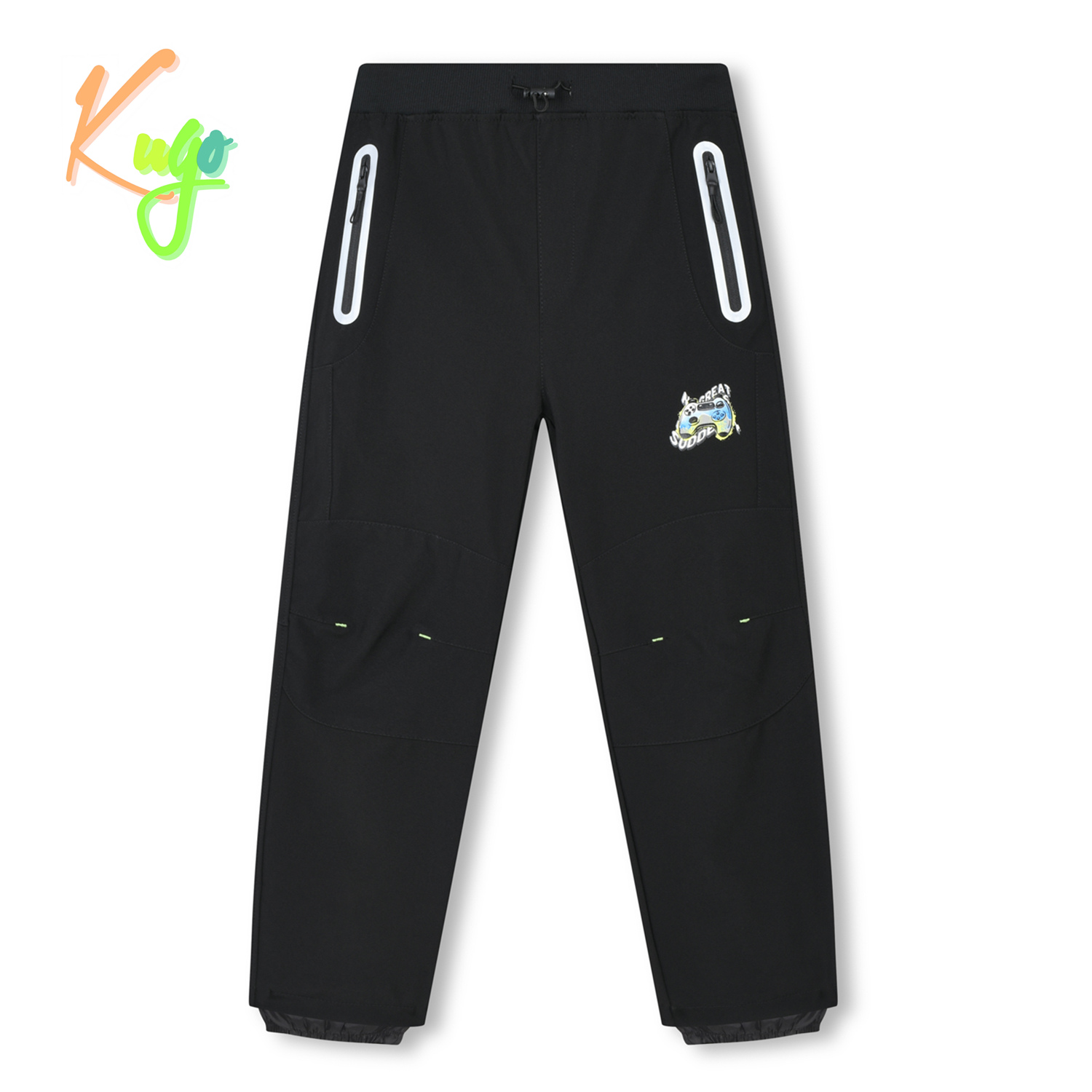 Chlapecké softshellové kalhoty - KUGO HK3118, celočerná Barva: Černá, Velikost: 146