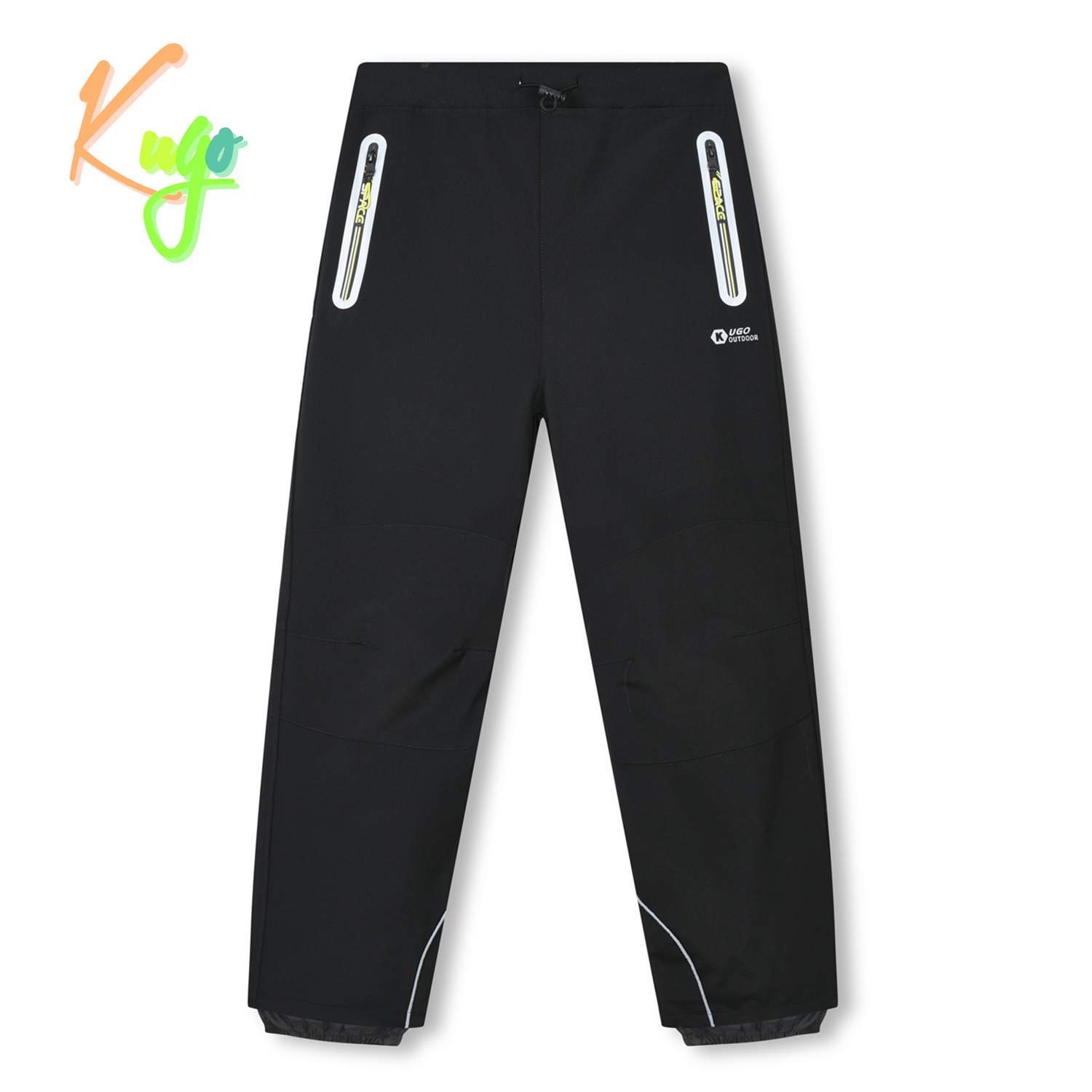 Chlapecké softshellové kalhoty - KUGO HK3119, černá / signální zipy Barva: Černá, Velikost: 134