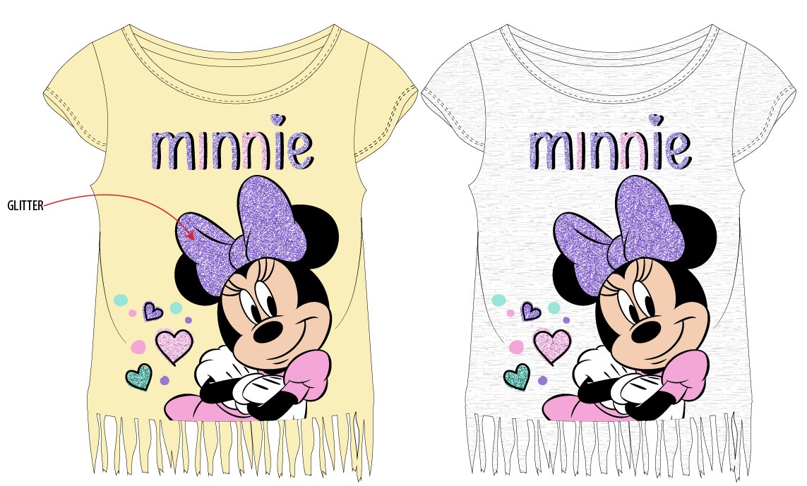 Levně Minnie - licence Dívčí tričko - Minnie Mouse 52029565, žlutá Barva: Žlutá