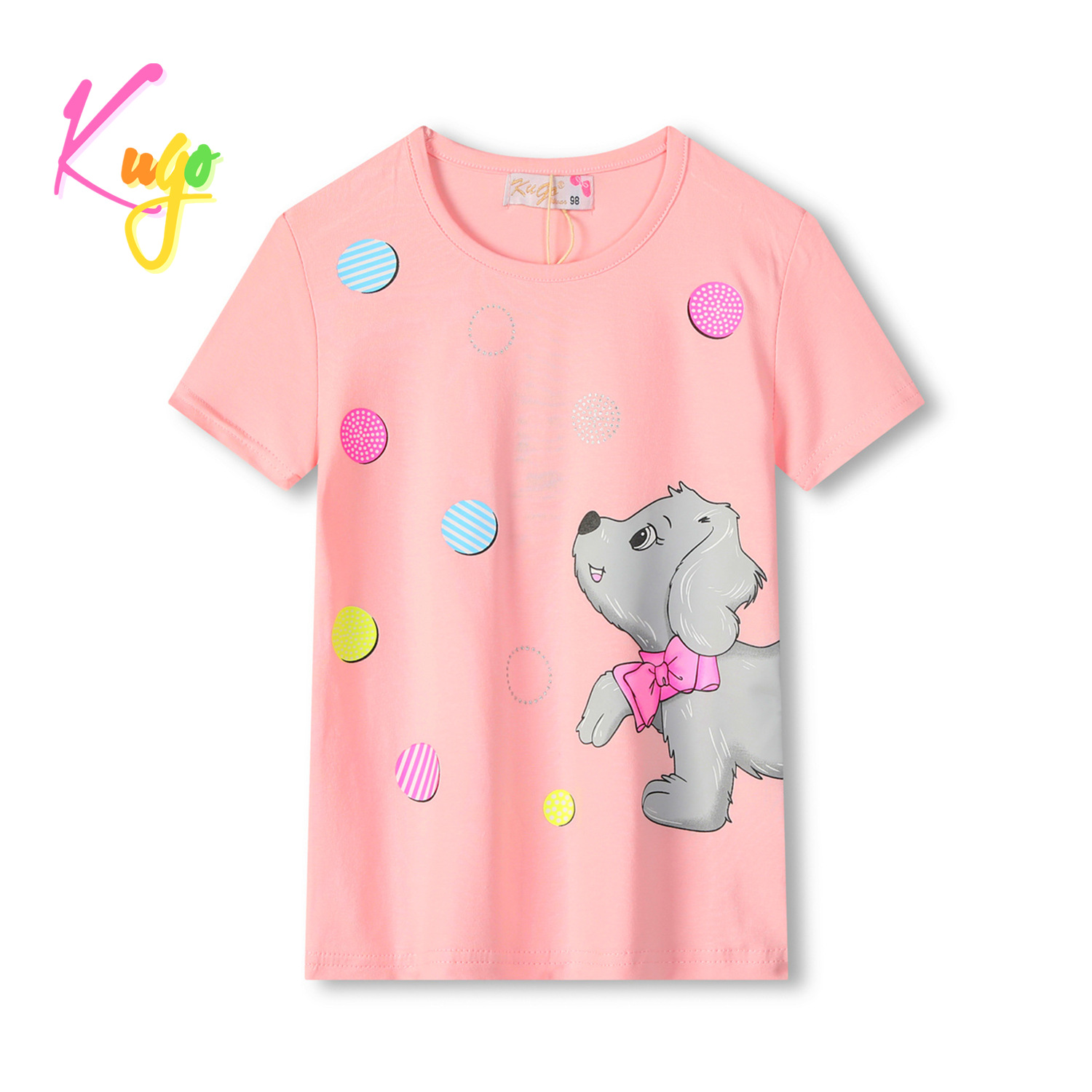 Dívčí tričko - KUGO KC2301, světlonce růžová Barva: Růžová, Velikost: 98
