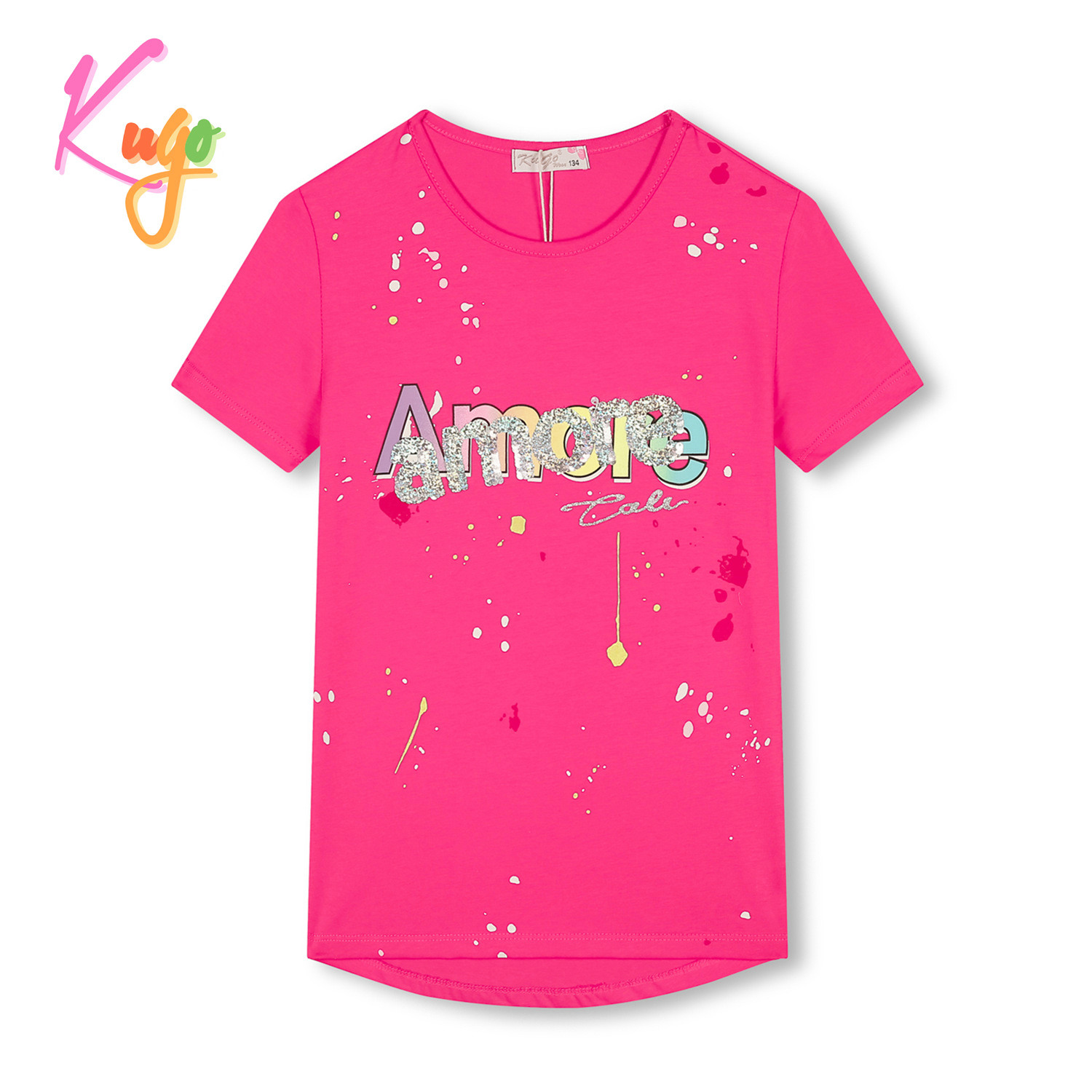 Dívčí tričko - KUGO HC0682, růžová Barva: Růžová, Velikost: 164