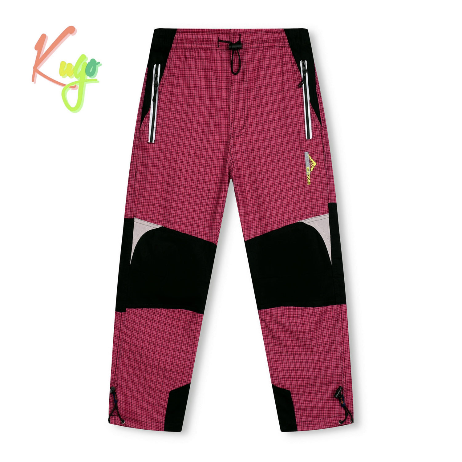 Levně Dívčí plátěné kalhoty - KUGO FK7605, růžová Barva: Růžová