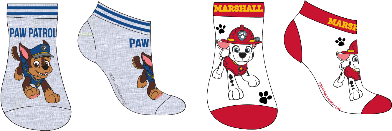 Levně Paw Patrol - Tlapková patrola -Licence Chlapecké kotníkové ponožky - Paw Patrol 52342118, bílá / šedá Barva: Mix barev