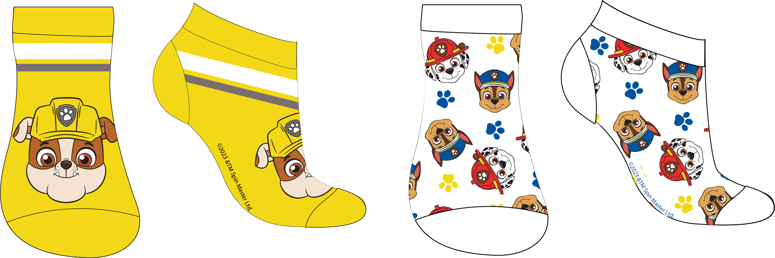 Levně Paw Patrol - Tlapková patrola -Licence Chlapecké kotníkové ponožky - Paw Patrol 52342114, bílá / žlutá Barva: Mix barev