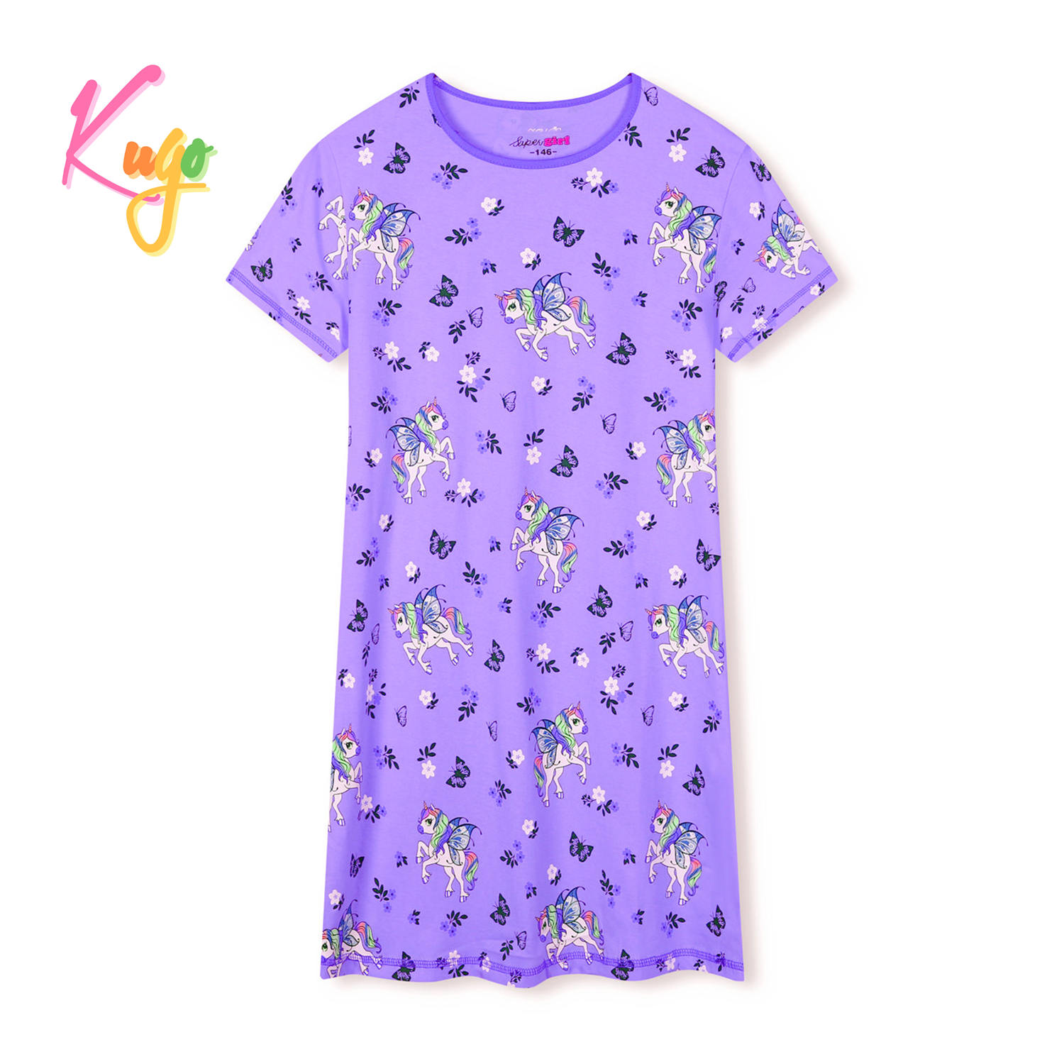 Dívčí noční košile - KUGO MN1767, fialková Barva: Fialková, Velikost: 128