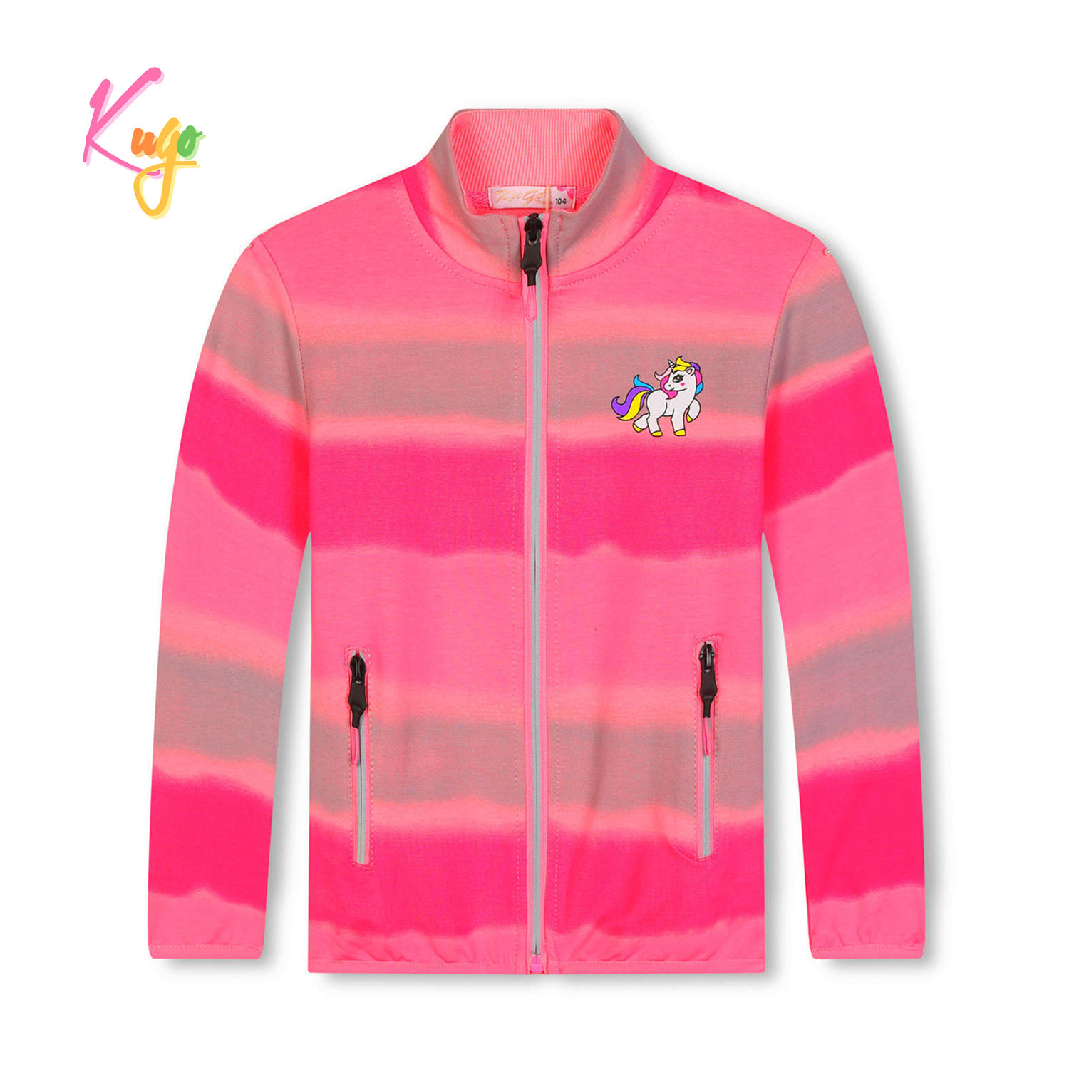 Levně Dívčí mikina - KUGO HM9266, růžová Barva: Růžová