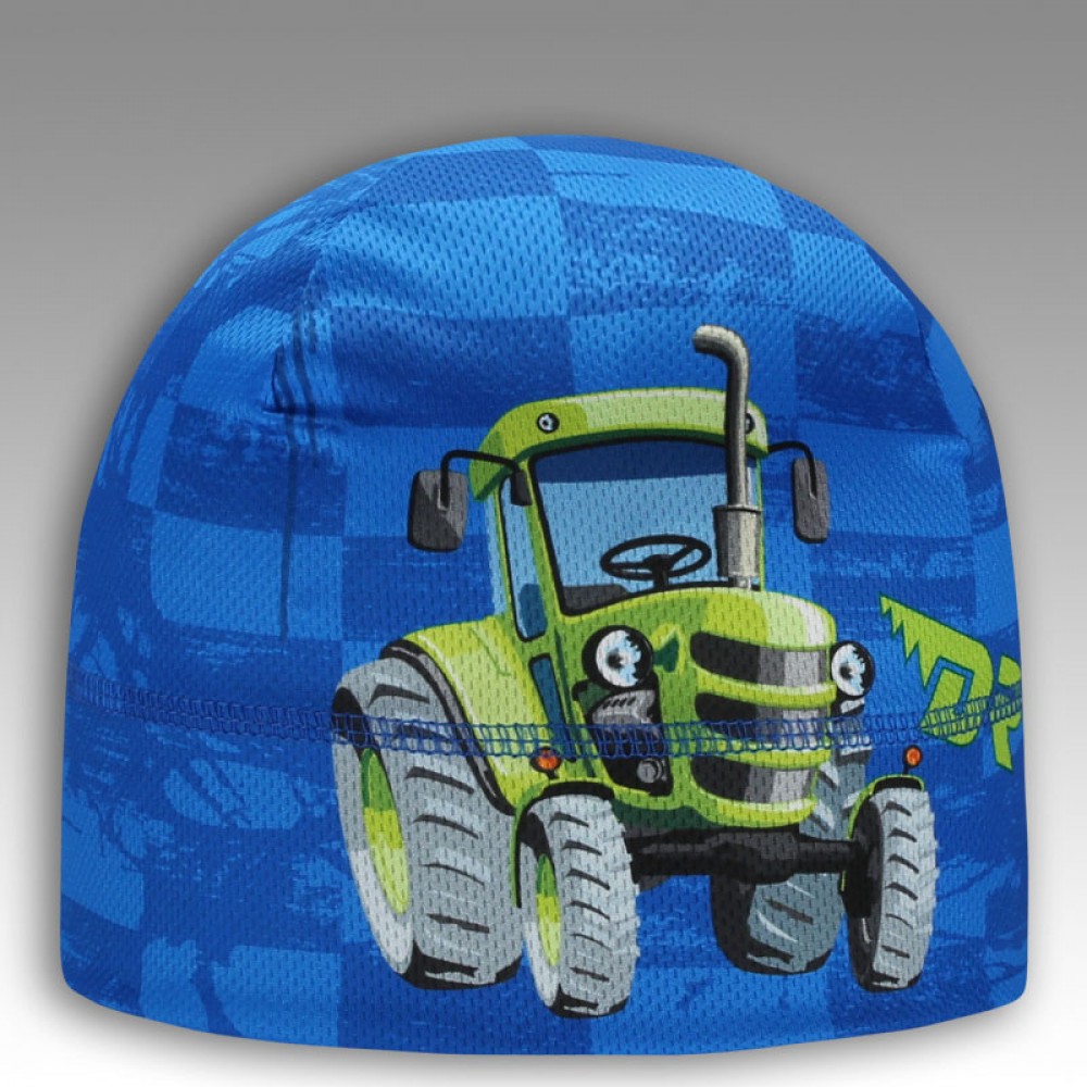 Funkční čepice Dráče - Bruno 074, modrá traktor Barva: Modrá, Velikost: M 52-54