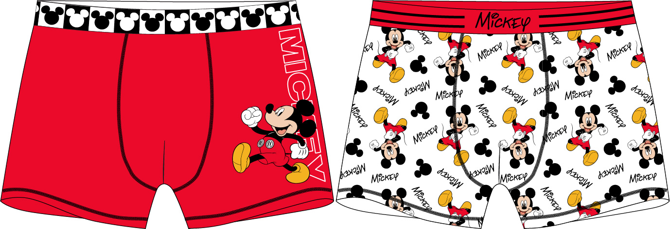 Levně Mickey Mouse - licence Chlapecké boxerky - Mickey Mouse 5233A384, bílá / červená Barva: Mix barev