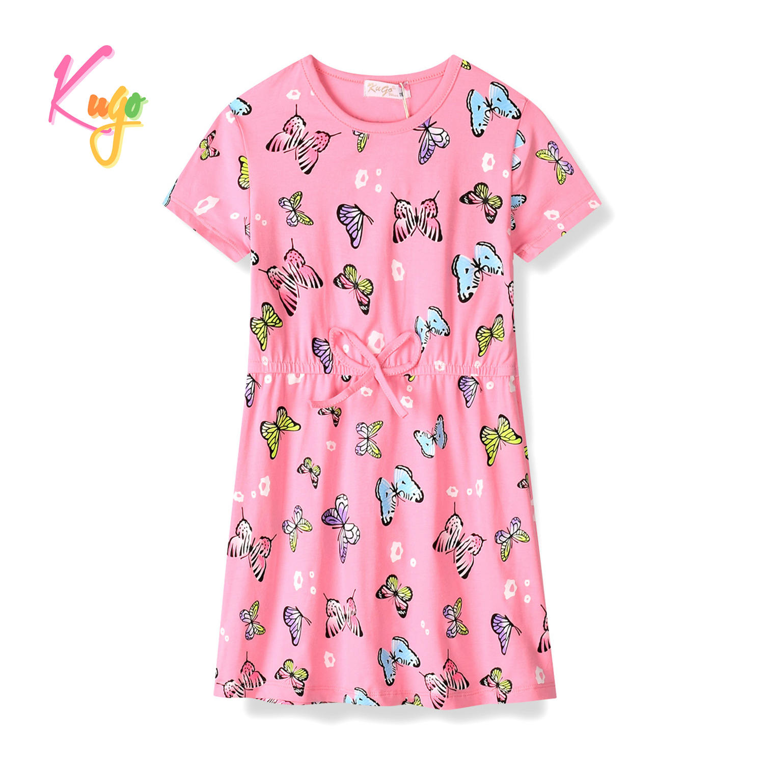 Dívčí šaty - KUGO HS9276, světle růžová Barva: Růžová, Velikost: 104