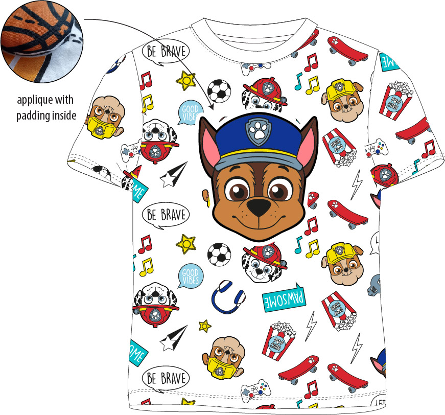 Paw Patrol - Tlapková patrola -Licence Chlapecké tričko - Paw Patrol 52021702, bílá Barva: Bílá, Velikost: 128