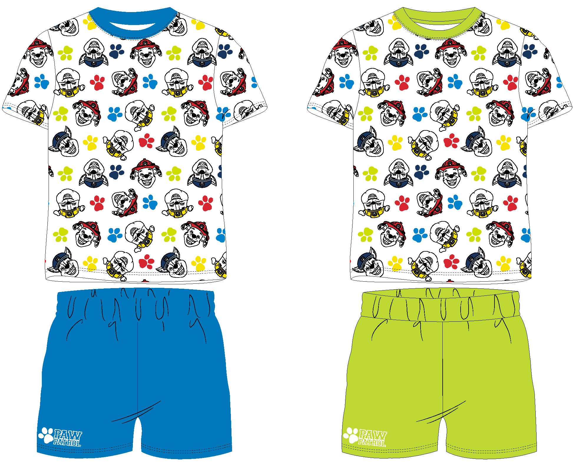 Paw Patrol - Tlapková patrola -Licence Chlapecké pyžamo - Paw Patrol 52041688, bílá / modrá Barva: Modrá, Velikost: 116