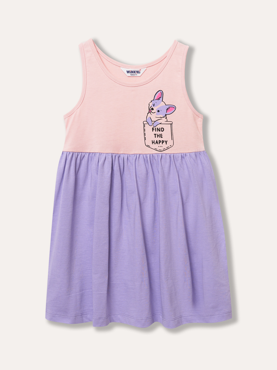 Dívčí šaty - Winkiki WKG 31321, světlonce růžová / fialková Barva: Fialková, Velikost: 116