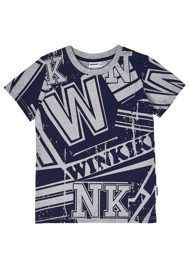 Chlapecké tričko - Winkiki WJB 92602, šedá / modrá Barva: Šedá, Velikost: 128
