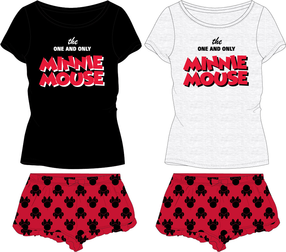 Minnie Mouse - licence Dámské pyžamo - Minnie Mouse 53049737, světle šedý melír Barva: Šedá, Velikost: S
