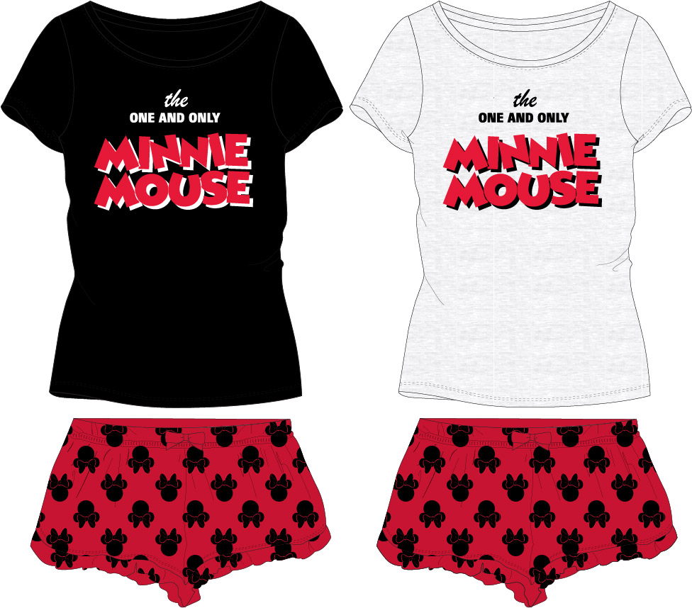 Levně Minnie Mouse - licence Dámské pyžamo - Minnie Mouse 53049737, světle šedý melír Barva: Šedá