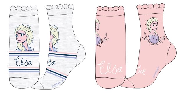 Levně Frozen - licence Dívčí ponožky - FROZEN 52348893, šedá / světlonce růžová Barva: Mix barev