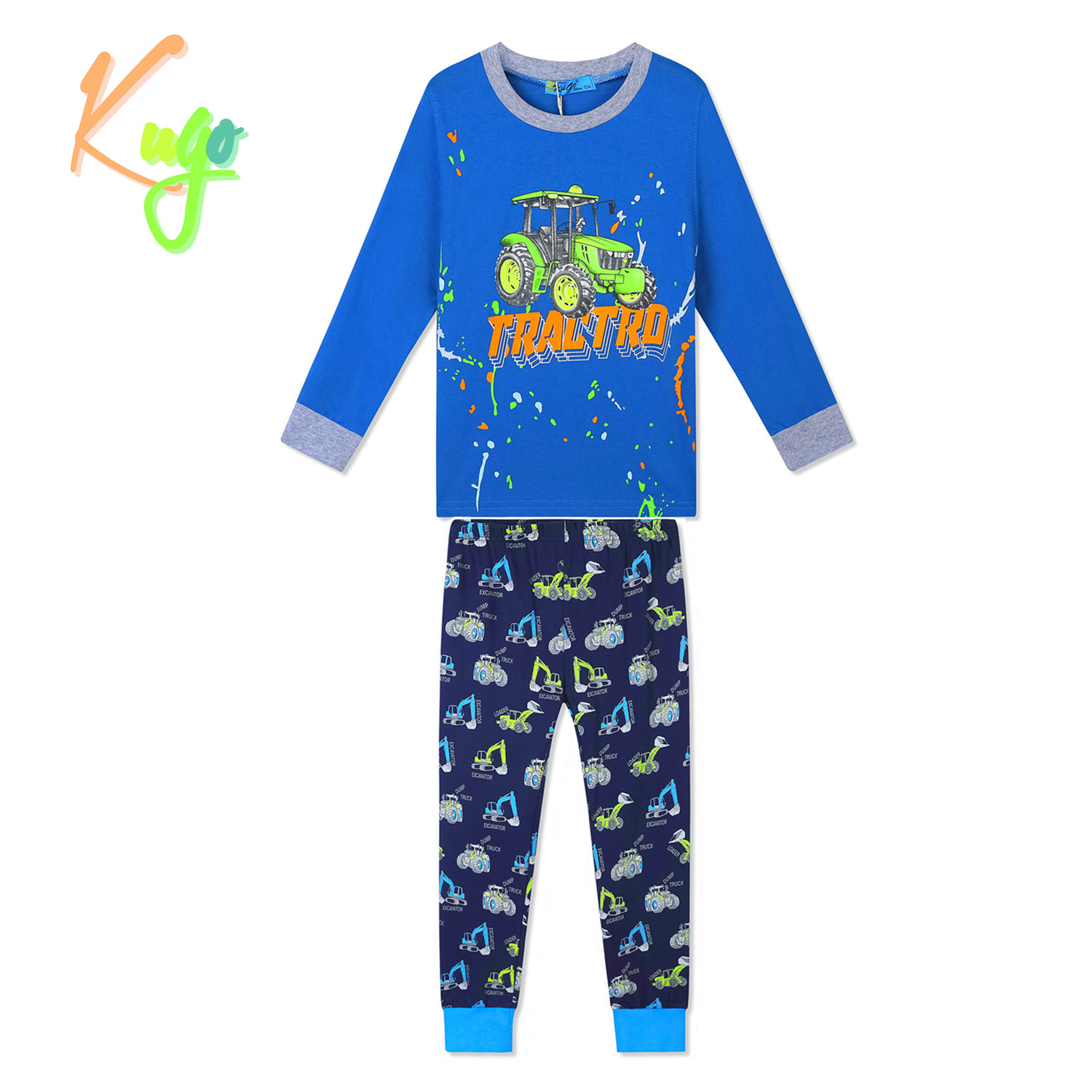 Levně Chlapecké pyžamo - KUGO MP1336, tyrkysová / tmavě modrá Barva: Tyrkysová