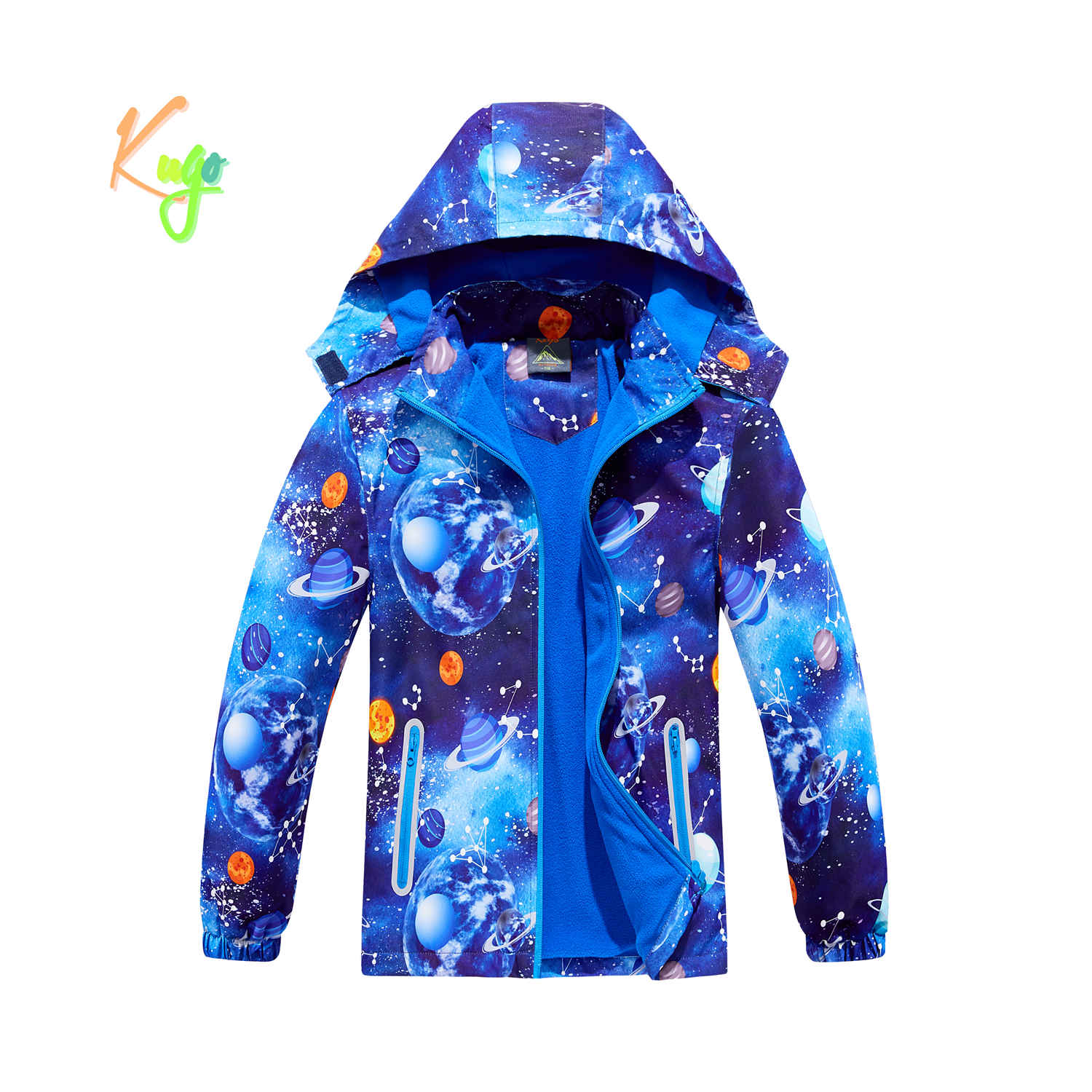 Levně Chlapecká podzimní bunda, zateplená - KUGO B2858, modrá, planety Barva: Modrá