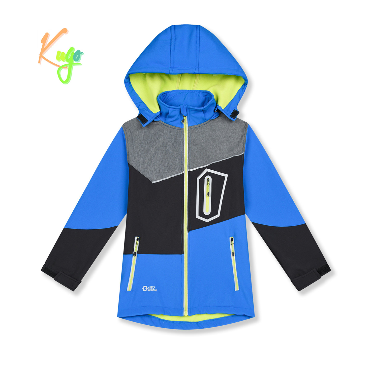 Levně Chlapecká softshellová bunda, zateplená - KUGO HK5605, modrá / černá / šedá Barva: Modrá