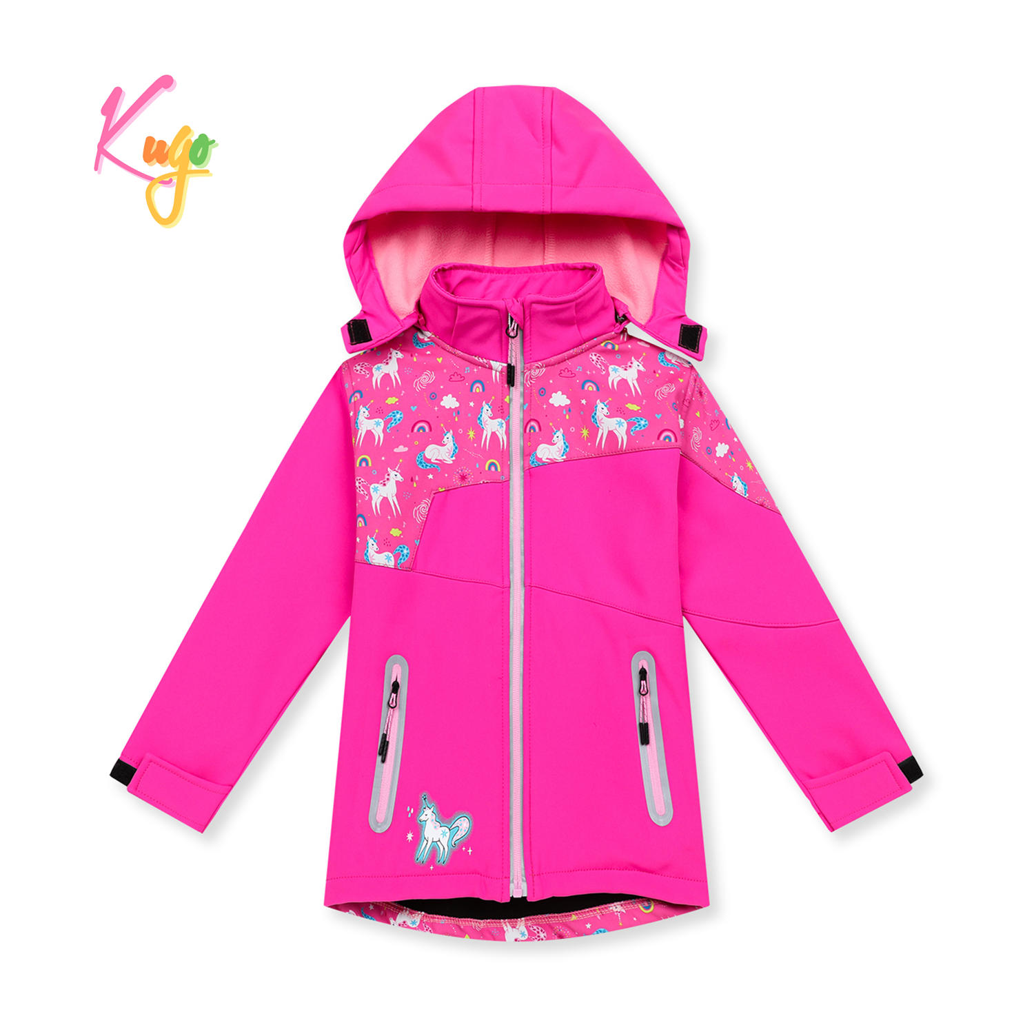 Dívčí softshellová bunda, zateplená - KUGO HK5601, růžová Barva: Růžová, Velikost: 98