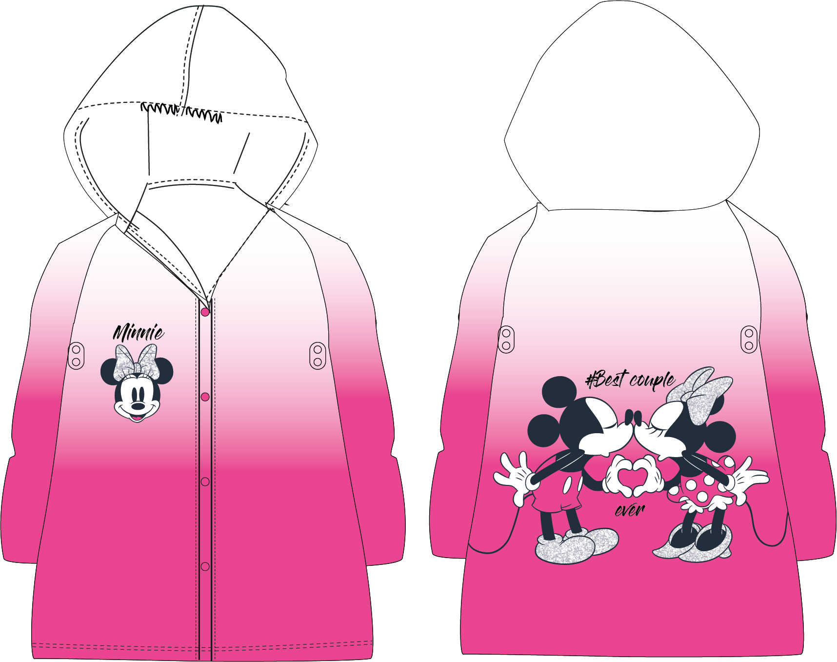 Minnie Mouse - licence Dívčí pláštěnka - Minnie Mouse 5228B533, bílá / růžová Barva: Růžová, Velikost: 110-116