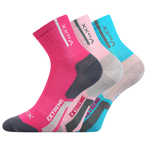 Levně Dívčí ponožky VoXX - Josífek 02, růžová, tyrkysová Barva: Růžová
